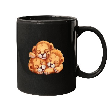 Discover Sleeping lion cubs Mugs