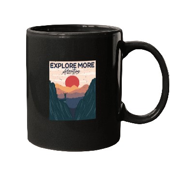 Discover Adventure Explore More Sunset Hills Camping Mounta Mugs