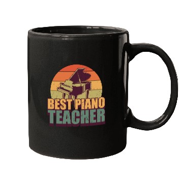 Discover Retro Pianist Best Piano Teacher Mugs