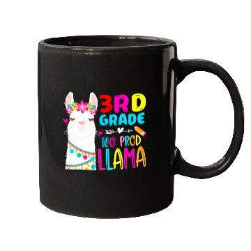 Discover Team 3rd Grade Teacher Rainbow No Prob Llama Back Mugs