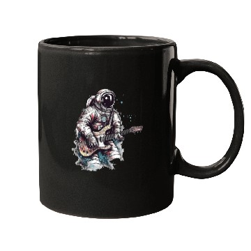 Discover Astronaut playing guitar in space Mugs