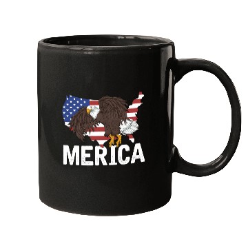 Discover Us Flag Merica Pride Patriot Proud American Bald Mugs