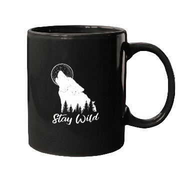 Discover Wolf Stay Wild Outdoor Wolves Mugs
