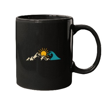 Discover Mountain Sun Wave Nature Hiking Surf Surfer Hiker Mugs