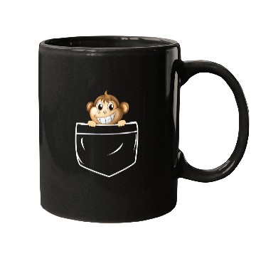 Discover Cute Monkey In Pocket Mugs