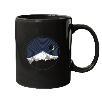 Discover Snow Mountain Peak At Night Mugs