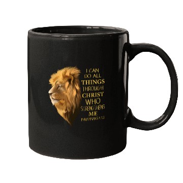 Discover Philippians 4 13 Religious Lion Verses Christian Mugs