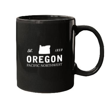 Discover Oregon Est 1859 Pacific Northwest Us Flag Mugs