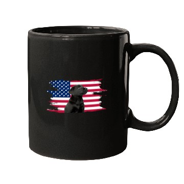 Discover American Flag Dog Black Lab Puppy Mugs
