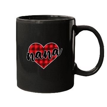 Discover Nana Buffalo Plaid Heart Cozy Winter Pattern Mugs
