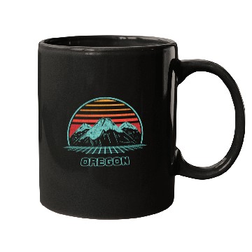 Discover Oregon Mountain Hiking 80S Style Mugs