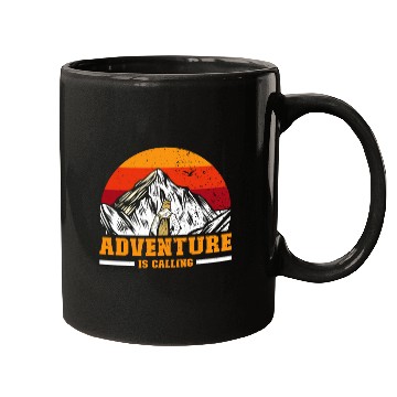 Discover Adventure is Calling hiker Mountaineer Climber Mugs
