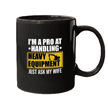 Discover Heavy Equipment Operator Pun Retro Excavator Mugs