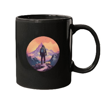 Discover Mountain Hiking Sunset Mugs
