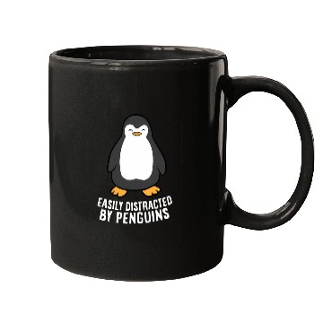 Discover Easily Distracted By Penguins Penguins Mugs