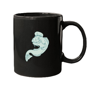 Discover Captain Catfish Drawing Mugs