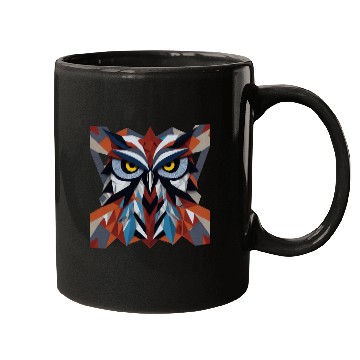 Discover Vintage Geometric Beautiful 3D Owl Artwork Mugs