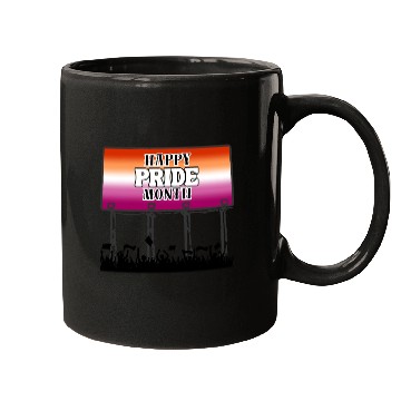 Discover LGBTQ Happy Pride Month, Bigbord with Lesbian Flag Mugs