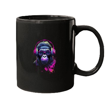 Discover Graffiti Inspired Chimpanzee Ink & Paint Splatters Mugs