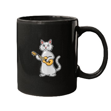 Discover Funny Cat Ukulele Player Uke Lover Mugs