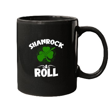 Discover Shamrock Rock And Roll Guitar St Patrick'S Day Mugs