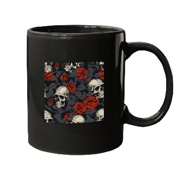 Discover Red Roses & Skulls Pattern Dark Elegant Gothic Mugs