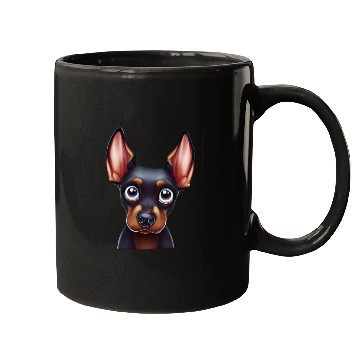 Discover Playful Doberman Pinscher Art Mugs