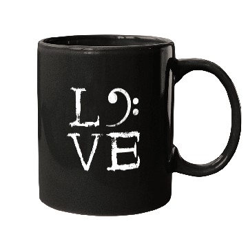 Discover Bass Clef Creepy Love Bass Guitar Player Bass Mugs