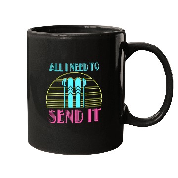Discover Retro Neon Send It Skiing Freestyle Skiers Ski Mugs
