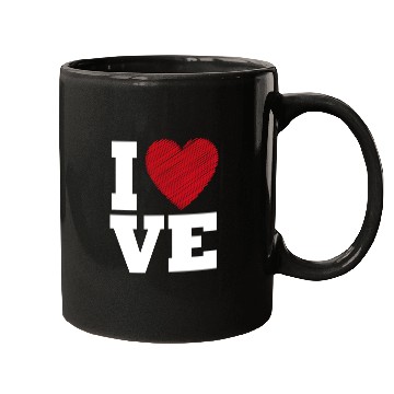 Discover Love Heart Typography for Valentines Day Mugs