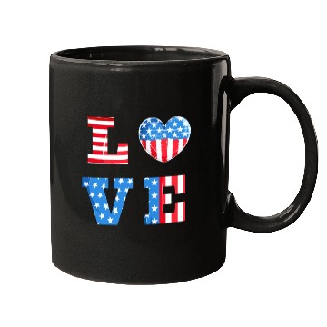 Discover LOVE America Independence Day USA Patriots Mugs