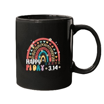Discover Rainbow Happy Pi Day Mathematic Math Teacher Retro Mugs