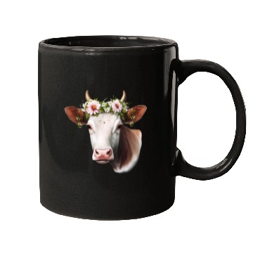 Discover Cow Sunflower Flower Sunshine Wos Mugs