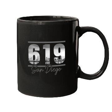 Discover San Diego 619 Area Code Vintage yline Mugs