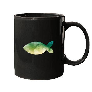 Discover Fish green watercolor Mugs