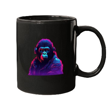 Discover Synthwave Neon Beats of a Gorilla Mugs