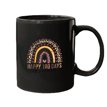 Discover Happy 100Th Day Of School Leopard Rainbow Teacher Mugs