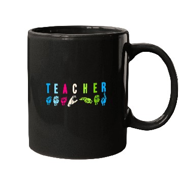 Discover Proud Teacher ASL Sign Language Gestures Mugs