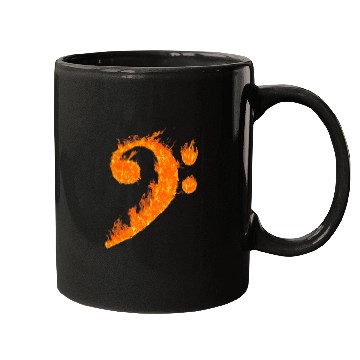 Discover Cool Bass Clef Fire Musicalymbol Lover Mugs