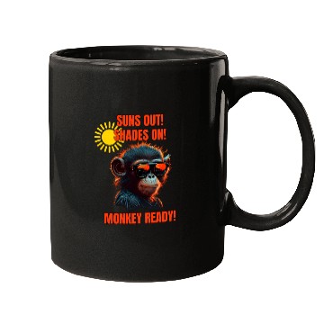 Discover Suns Out Shades On Monkey Ready Mugs