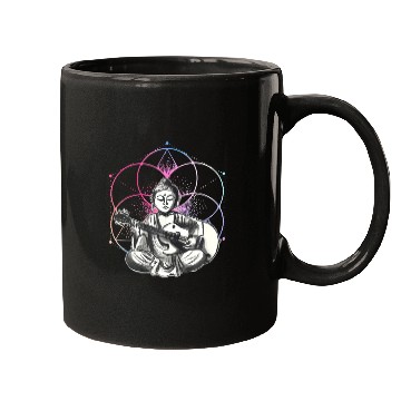 Discover Buddha - Playing Guitar - Yoga Buddhist - Yogi Mugs