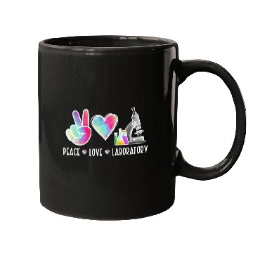 Discover Lab Technologist Peace Love Laboratory Mugs