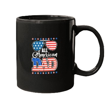 Discover All American Dad Usa Sunglasses Flag Father's Day Mugs