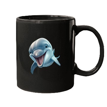 Discover Sunny Delphinia: Joyful Dolphin's Paradise Mugs