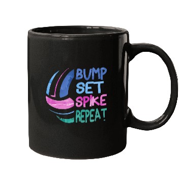 Discover Volleyball Bump Set ke Repeat Blue Purplen Mugs
