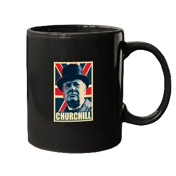 Discover Winston Churhill Union Jack Propaganda Pop Art Mugs