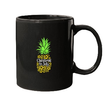 Discover Christmas In July Funny Summer Vacation Pineapple Mugs