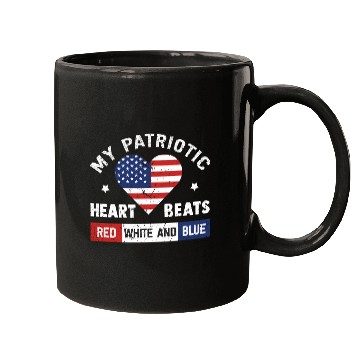 Discover My Patriotic heart red white blue 4th of July Mugs