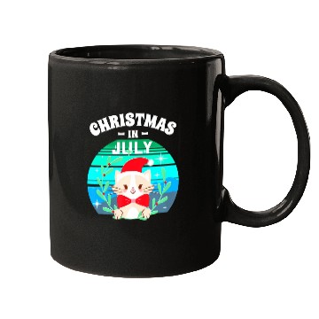 Discover Christmas in July for Women Men Cat Christmas Mugs