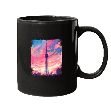 Discover Vaporwave Aesthetic Skytree Tokyo Japanese Sight Mugs
